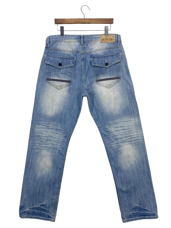 ショーンジョンバギージーンズデニムヒップホップW34 SEAN JOHN B系 SEAN JOHN ショーンジョン 刺繍ロゴ 極太バギー ヒップホップ