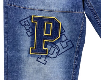 Pepe Jeans Size 36 W36xl33 Pepe Jeans Patchwork Baggy Hip