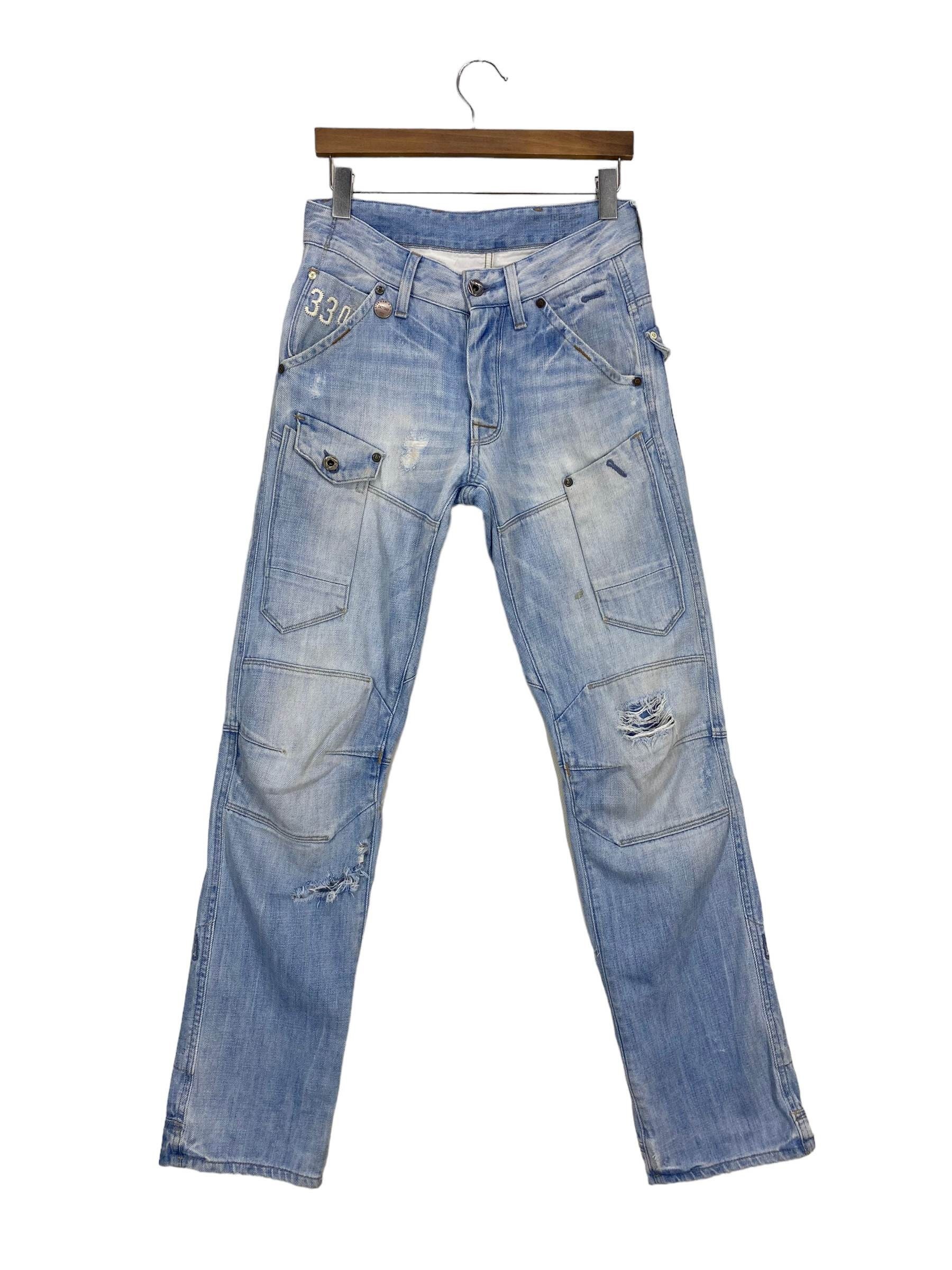 パンツ G-STAR RAW gimmick design denim jeans G-star Distressed Jeans, Loose Fit, Punk Style (w30xl32) - Etsy