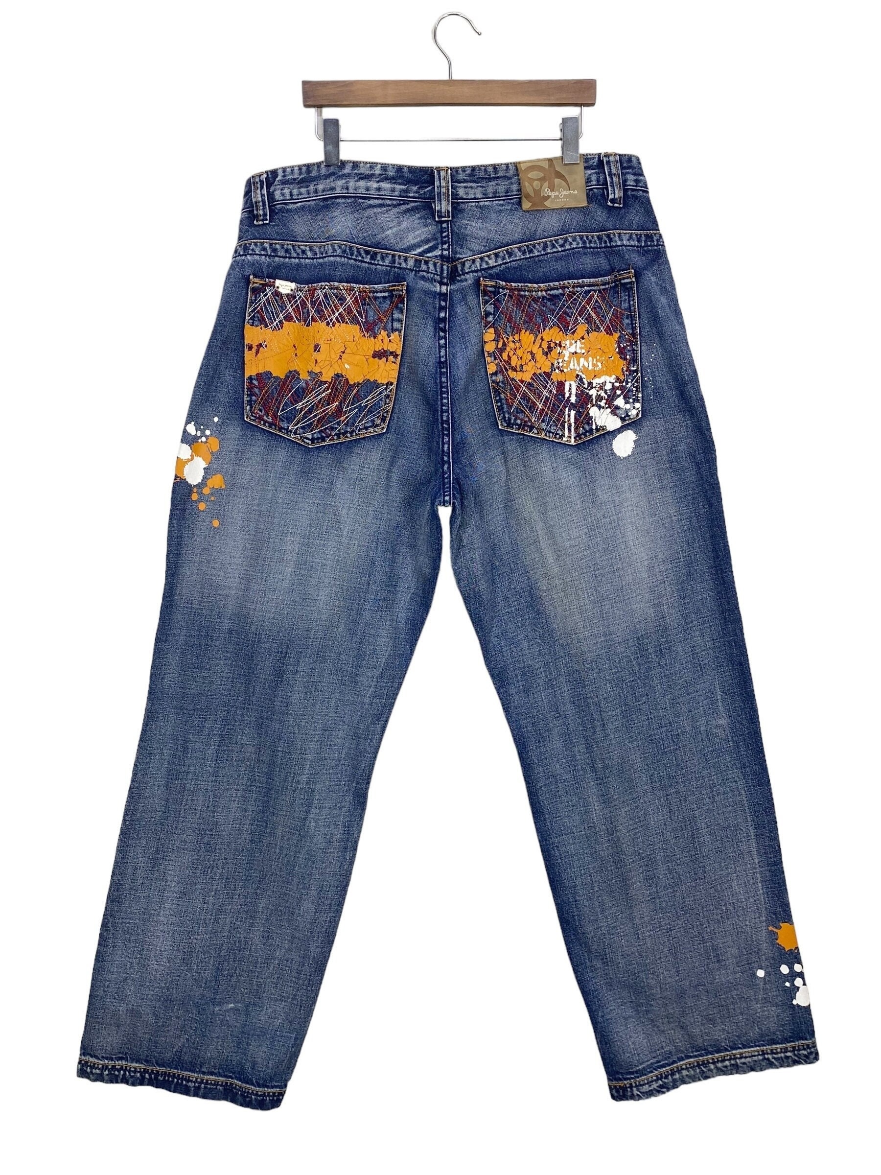 Pepe Jeans Size 40 W41xl33 Pepe Jeans Patchwork Baggy Hip Hop