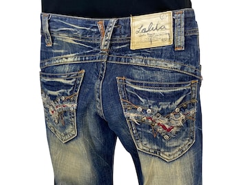 Lolita Jeans Size 25 Fits W29xl31 Japanese Low Rise Bootcut Denim