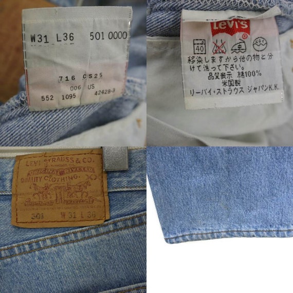 Vintage 90's Levi's 501 Jeans Waist 30 Distress Light Wash