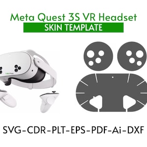 Meta Quest 3S Skin Template | svg,dxf,ai,plt,cdr | Cricut, Silhueta | decalque, Vetor
