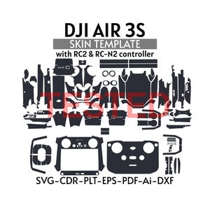 Modelo de skin DJI AIR 3S | svg,dxf,ai,plt,cdr | Cricut, Silhouette | decalque, Vector