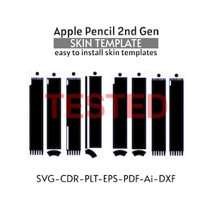 Modelo de capa para Apple Pencil 2ª geração | svg,dxf,ai,plt,cdr | Cricut, Silhouette | decalque, vetor