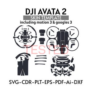 File modello skin DJI Avata 2 / svg,dxf,ai,plt,cdr / Cricut, Silhouette / decalcomania, vettore