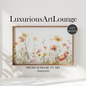 Samsung Frame TV Art | Spring Wildflower Field #4 | Country Flowers Art | Warm Tone Wildflowers Art | Digital Download Frame TV Art