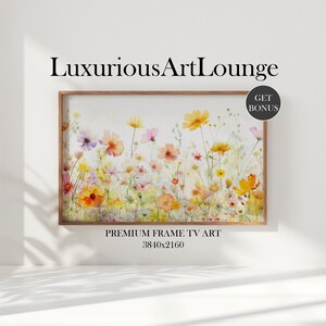 Samsung Frame TV Art | Spring Wildflower Field #1 | Country Flowers Art | Warm Tone Wildflowers Art | Digital Download Frame TV Art