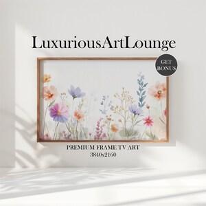 Samsung Frame TV Art | Spring Wildflower Field #2 | Country Flowers Art | Warm Tone Wildflowers Art | Digital Download Frame TV Art