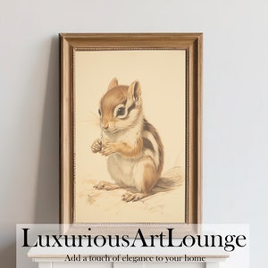 Woodland Baby Chipmunk Animal Print #1 | Nursery Decor | PRINTABLE Art | Nursery Wall Art | Forest Animal Babies | Baby Room Art Baby Decor