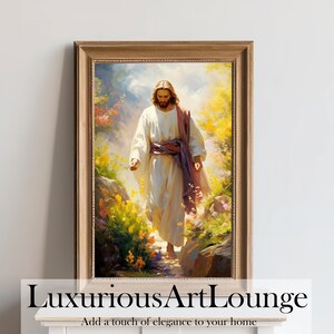 Jesus On The Path | He Is Risen | Saviour | Christian Art PRINTABLE | Entry Wall Decor | Living Room Art | Lord Jesus Wall Art | Home Decor