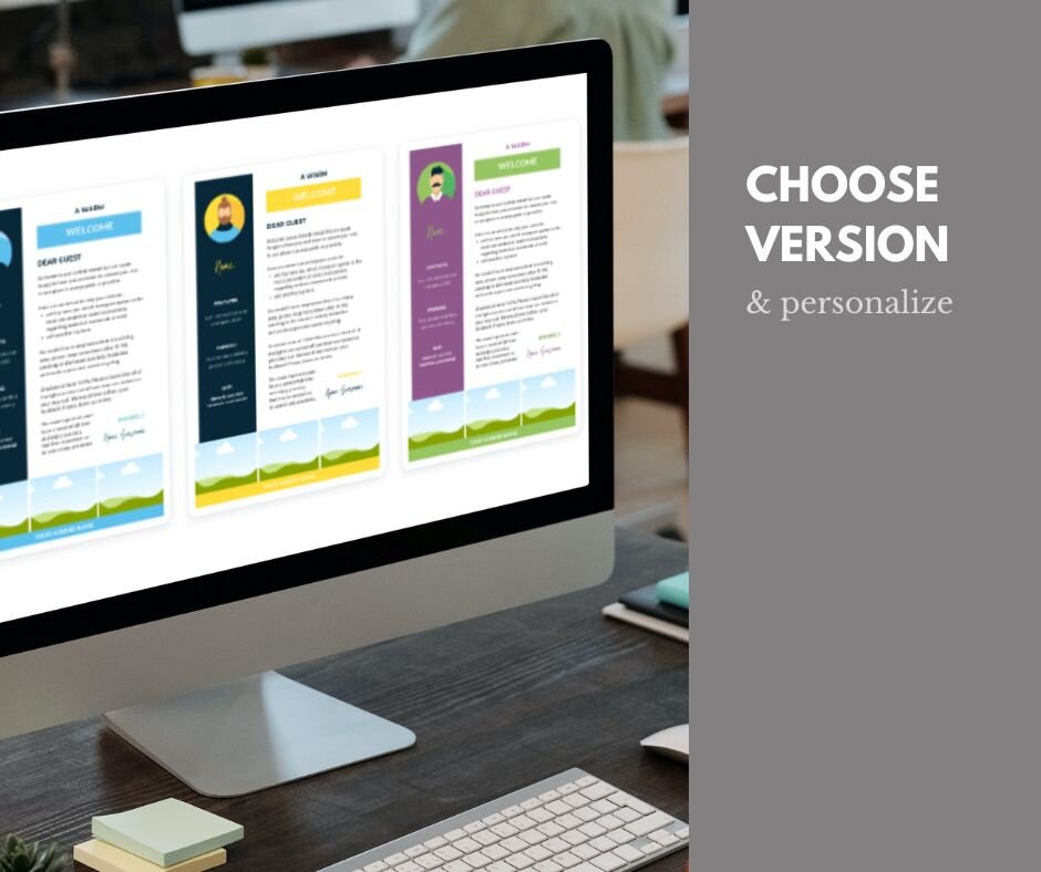 Welcome LETTER POSTER Template, Airbnb, Editable Canva Air Bnb House ...