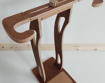 Support en bois pour planches de surf | Présentoir réglable en contreplaqué de bouleau pour shortboards et longboards (brun noyer)