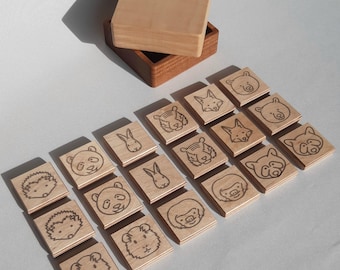 Memory, jeu de mémoire enfants, bois à mémoire, cadeau enfant, cadeau anniversaire, cadeau baptême