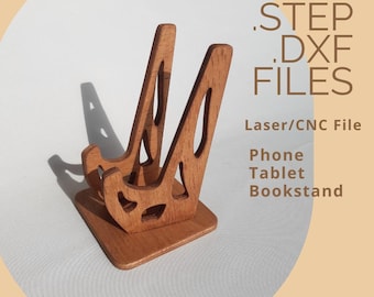 Support de téléphone en bois | Fichier de découpe CNC et laser | Support de téléphone imprimable STL