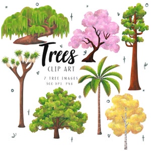 Clipart dell&#39;albero, Illustrazioni dell&#39;albero, Download digitale, Clipart del legno, Download istantaneo, Icone dell&#39;albero PNG, Grafica dell&#39;albero, Clipart PNG