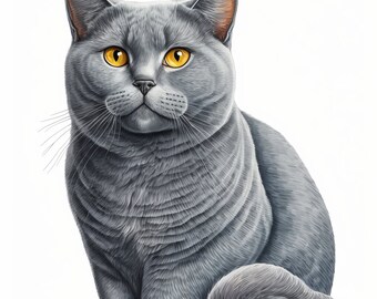 Chartreux cat digital print