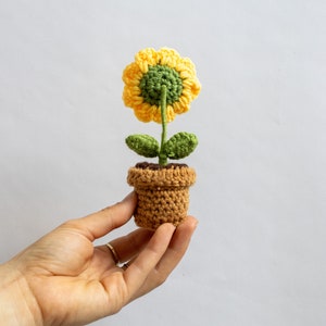 Pocket Hug Girasole - Regalo Di Coraggio In Lana, Portafortuna Positivo Fatto A Mano - Foto 5