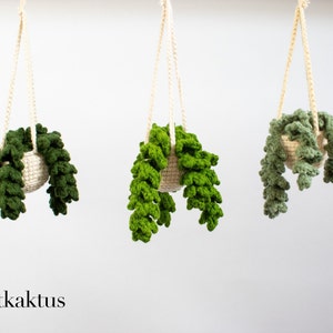 Crochet Plant Green Car Hanger Van Decoration Crochet plant Pilea Car mirror decoration small Pea plant Blattkaktus