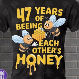 結婚47周年記念PNG昇華デジタルダウンロード、47年間の愛し合い、高品質PNG 300DPI、Tシャツグラフィック