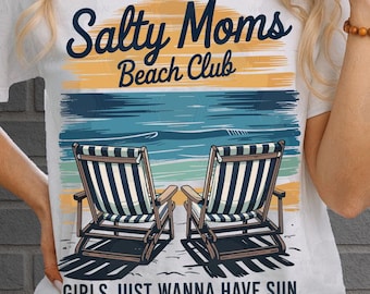 Retro Salty Moms Beach Club Png, Trendy Summer Vibes Png, Summer Sublimation, Retro Beach Girl Shirt, Funny Sarcastic Mom Summer T Shirt