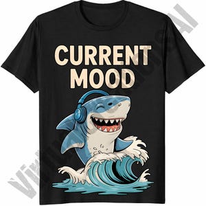 Current Mood png, Happy Shark png, Shark Week png, Shark Lover png, Shark Sublimation, Ocean Lover png, Ocean Wildlife png, Shark Quote png image 1