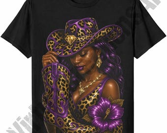 Purple Cowgirl png, Glam Western png, Black Cowgirl Sublimation, Western Cowgirl Boots png, Melanin Fashion png, Glam Black Woman png