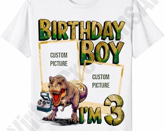 Customizable Dinosaur 3rd Birthday Boy PNG, 3 Year Old, 4th Birthday PNG Sublimation Design, T-Rex Birthday png, Custom Birthday Card png