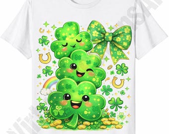 Cute shamrocks png Digital Download, Funny Irish St Patricks Day T Shirt Graphic