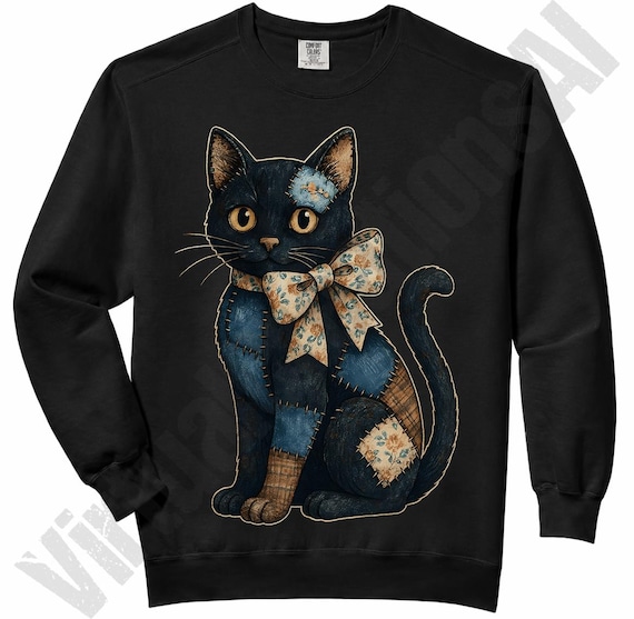 Patchwork Cat Png, Fall Cat Png, Sublimation, Trendy Patchwork Png, Preppy Halloween Png, Croquette Png, Cute Fall Png