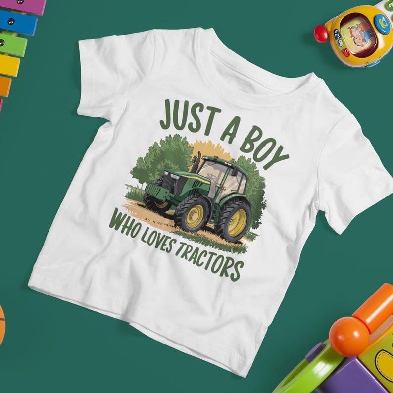 Just A Boy That Loves Tractors PNG, Boys Tractor PNG Sublimation Design, Retro Tractor png, Boys Birthday Png, Boys Tractor T Shirt Png