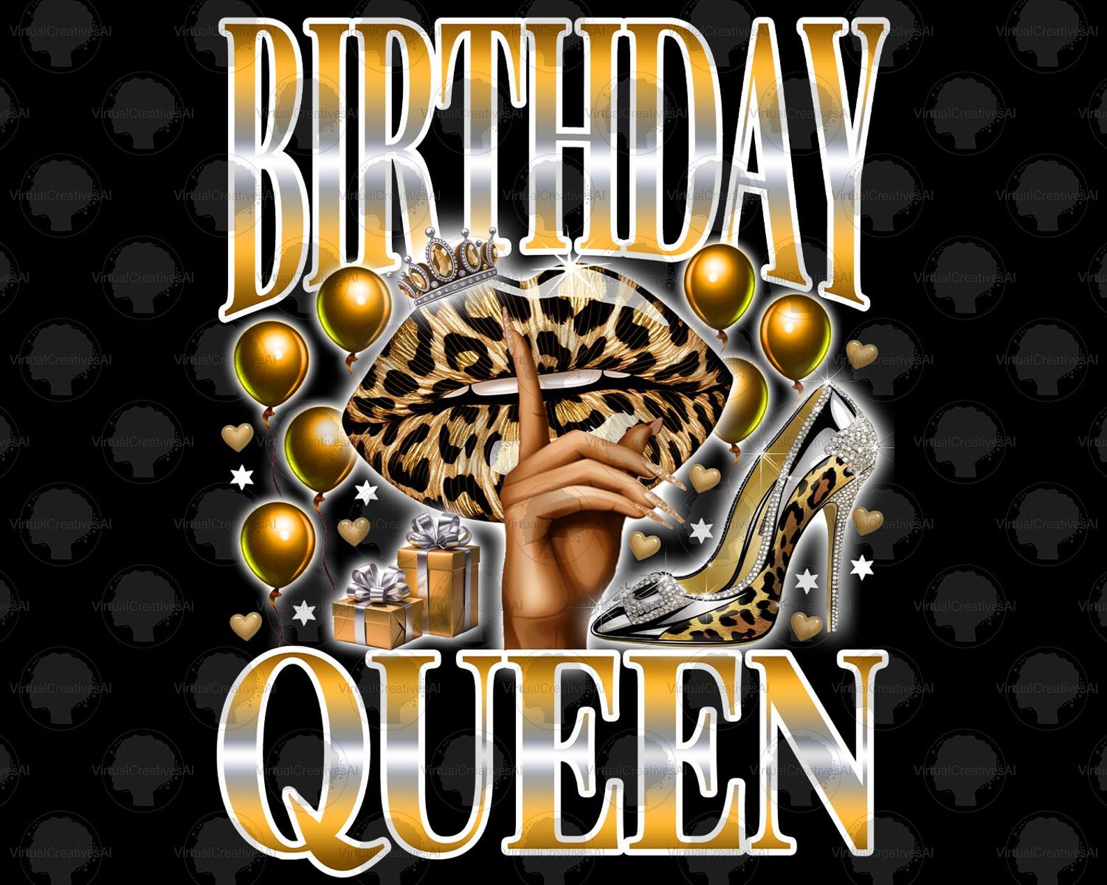 Birthday Queen Png, Leopard Birthday Queen Sublimation, Birthday Girl
