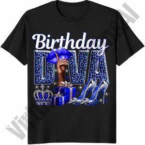 Verjaardagsdiva png, sublimatie verjaardagskoningin, feestvarken png, blauwe luipaard png, het is mijn verjaardag png, glamoureuze verjaardag png