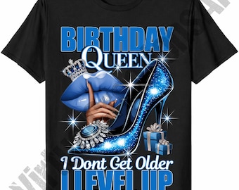 Birthday Queen I Don't Get Older I Level Up Png, Blue Birthday Queen Sublimation, Birthday Girl png, Birthday Diva png, Its My Birthday PNG