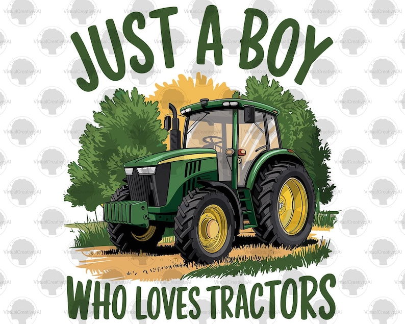 Just A Boy That Loves Tractors PNG, Boys Tractor PNG Sublimation Design, Retro Tractor png, Boys Birthday Png, Boys Tractor T Shirt Png