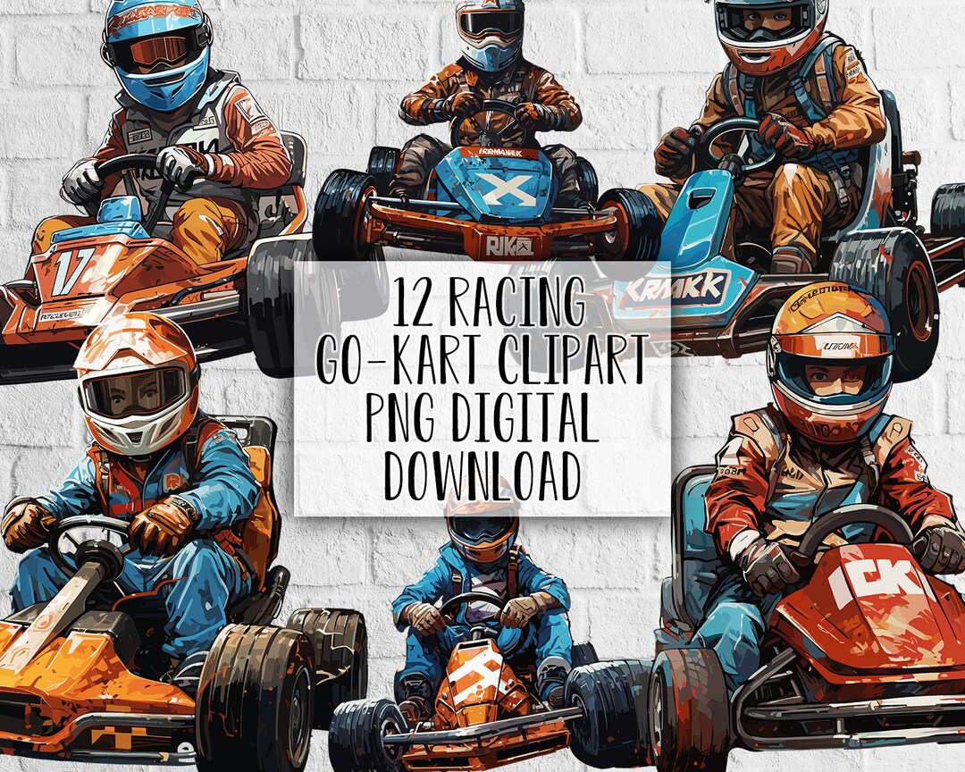 12 Go-kart Racing Illustration Clipart - Printable Art for Crafts ...