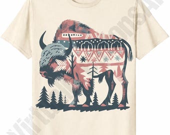 Retro Buffalo PNG, Animal Lover Png, Sublimation Design, Cute Buffalo T Shirt Graphic, Nature Lover Png, American Bison Png, Cricut
