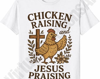 Élevage de poulet et louange de Jésus png, Christian Chicken Farmer png, Christian Farming png, Sublimation de poulet vintage, Amateur de poulet png thumbnail