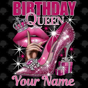 Custom Name Birthday Queen Png, Birthday Queen Sublimation, Birthday Girl png, Birthday Diva png, Its My Birthday PNG