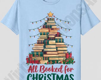 All Booked For Christmas Png , Book Christmas Tree PNG Sublimation Design, Christmas Teacher Png, Book Lover Png, Gift for Teachers