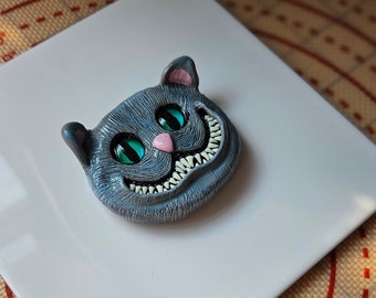 Handmade needle / cover minder - cat with glow in the dark teeth
