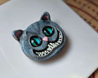 Handmade needle / cover minder - cat with glow in the dark teeth