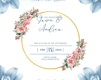 Abstract Watercolor Minimal Save The Date Invitation Square