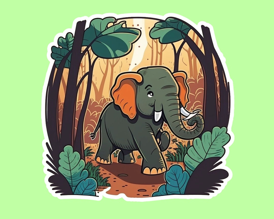 Elefant Sticker Aufkleber Digital Download PNG File Etsy