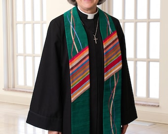 Guatemalan River of Life Stole: Green