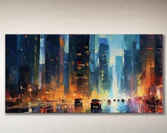 Abstract Cityscape 7, Modern Art, City Life, Wall Art