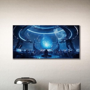 Spaceship Cockpit 2, Modern Art, Wall Decor Canvas, Galaxy, Mystic Galactic Art