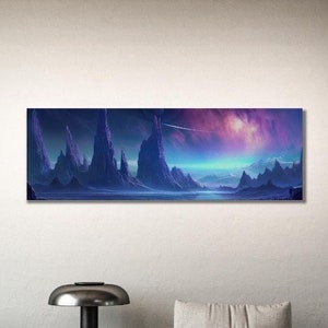 Alien Planet 3, Modern Art, Wall Decor Canvas, Fantasy, Mystic Landscape Art