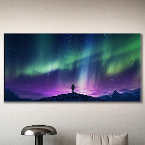 Aurora Borealis Wall Art 5, Aurora Polaris Wall Decor, Northern Lights Canvas