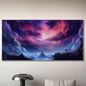 Alien Planet 13, Modern Art, Galaxy Canvas, Fantasy, Mystic Landscape Art